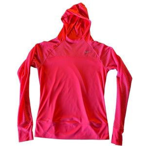 BOGO Nike Dri Fit Pro Salmon Womens Med long sleeved hooded with thumb holes